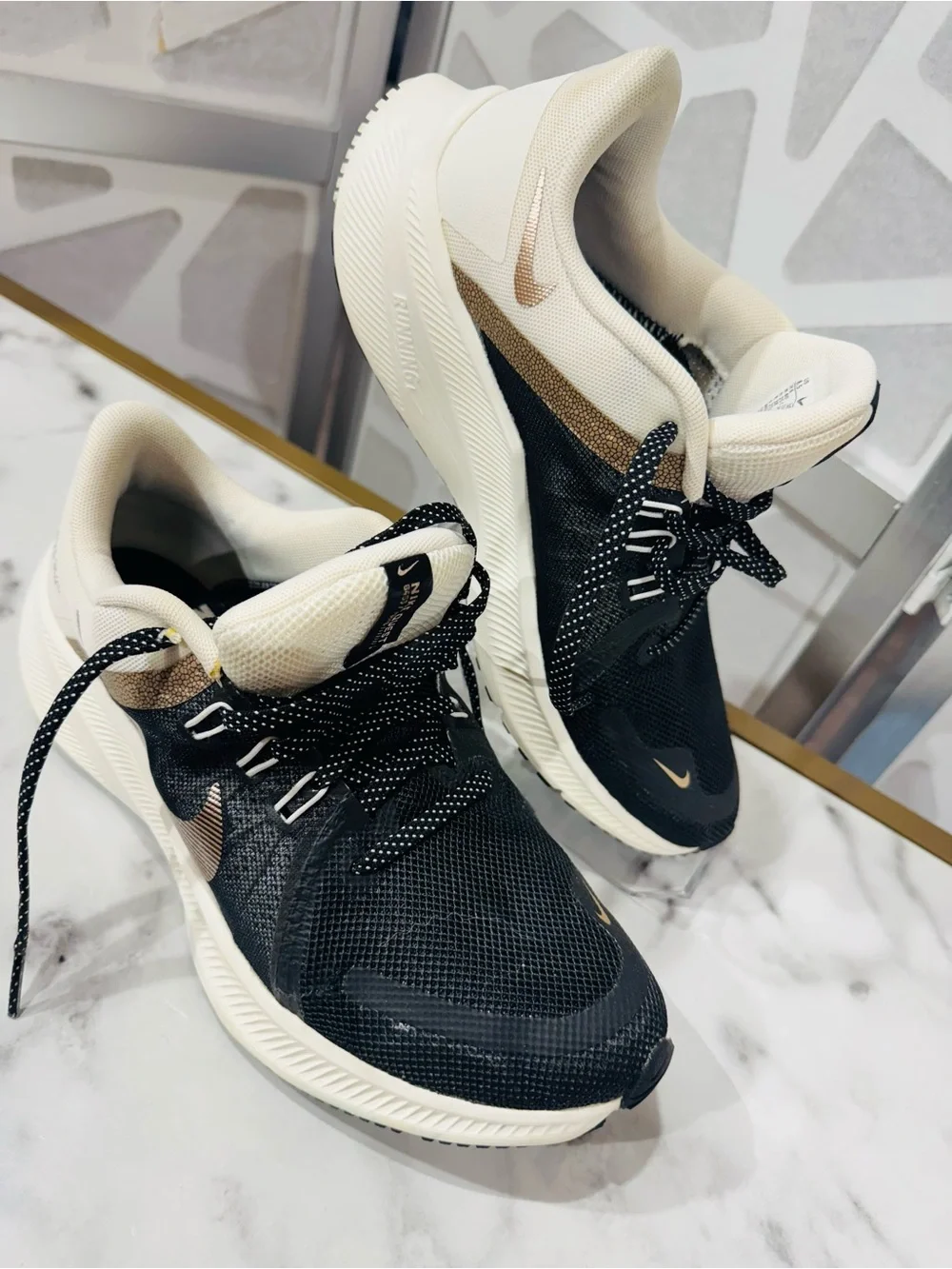 Nike Women’s Black, Cream & Gold Running Sneakers